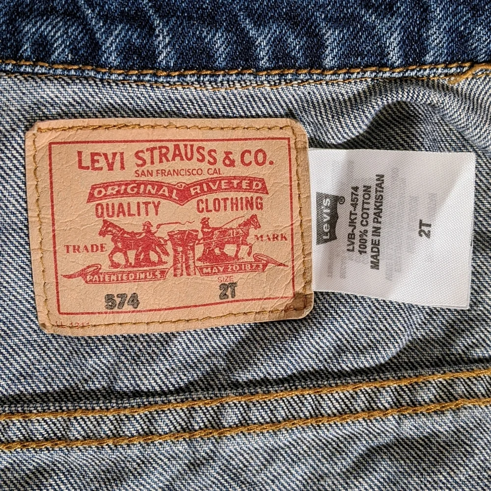Levi's Jeans Jacket Boys Girls 2T Denim - Picture 6 of 8